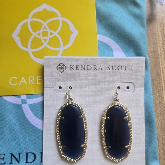 Kendra Scott Gold and Blue Earrings - Picture 2 of 4